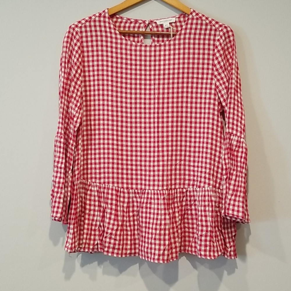 NWT Beach Lunch Lounge red gingham Suzy top